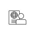 id, global, profile, document icon. Simple thin line, outline of Hotel Service icons for UI and UX, website or mobile