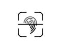 Id icons. Fingerprint scanning process icons. Fingerprint detection symbols. Vector illustration on white background Royalty Free Stock Photo