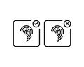 Id icons. Fingerprint scanning process icons. Fingerprint detection symbols. Vector illustration on white background Royalty Free Stock Photo