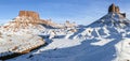 Ida Gulch and Castle Valley Mesas in Snow Royalty Free Stock Photo