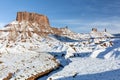 Ida Gulch and Snowy Castle Valley Mesas Royalty Free Stock Photo