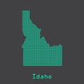 Idaho abstract dots state map. Dotted style.