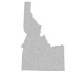 Idaho administrative map. counties map of Idaho, blank Map, empty Idaho map Royalty Free Stock Photo