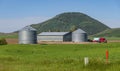 Idaho farmland and grain storage facility Royalty Free Stock Photo