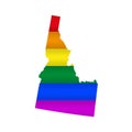 Idaho LGBT flag map. Vector illustration Royalty Free Stock Photo