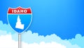 Idaho map on road sign. Welcome to State of Idaho. Vector illustration. Royalty Free Stock Photo