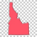 Idaho map shape, united states of america. Flat concept icon symbol vector illustration