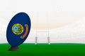 Idaho national team rugby ball on rugby stadium and goal posts, preparing for a penalty or free kick Royalty Free Stock Photo