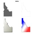 Idaho outline map set