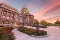 Idaho State Capitol building at dawn in Boise, Idaho
