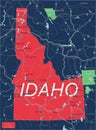 Idaho state detailed editable map