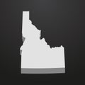 Idaho State map in gray on a black background 3d