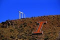 Idaho State University Collumns and the Big I on Red Hill Royalty Free Stock Photo