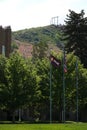 Idaho State University ISU Pocatello Idaho College Higher Education Administration Building with Red Hill Columns Royalty Free Stock Photo