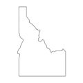 Idaho, state of USA - solid black outline map of country area. Simple flat vector illustration