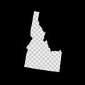 Idaho US state stencil map. Laser cutting template on transparent background. Vector illustration.