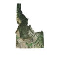 Idaho Vector Map Realistic Landsat Satellite Style Illustration Royalty Free Stock Photo