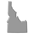 Idaho vector map silhouette. High detailed illustration. United state of America country