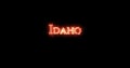 Idaho written with fire. Loop