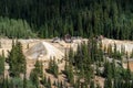 Idarado Mine in the Colorado Sneffels-Red Mountain-Telluride mining district has remnants left easily visible from the Million Royalty Free Stock Photo