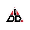 IDD triangle letter logo design with triangle shape. IDD triangle logo design monogram. IDD triangle vector logo template with red Royalty Free Stock Photo