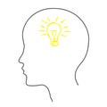 The idea arose in the head. Silhouette. Vector. Royalty Free Stock Photo