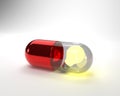 Idea booster capsule pills on white background. 3D render