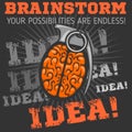 Idea - Brainstorm. Brain Grenade Royalty Free Stock Photo