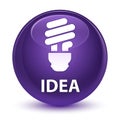 Idea (bulb icon) glassy purple round button Royalty Free Stock Photo