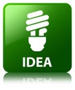 Idea (bulb icon) green square button Royalty Free Stock Photo