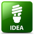 Idea (bulb icon) green square button Royalty Free Stock Photo