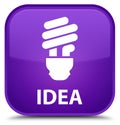Idea (bulb icon) special purple square button Royalty Free Stock Photo