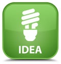 Idea (bulb icon) special soft green square button Royalty Free Stock Photo