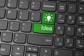 Idea bulb icon on keyboard Royalty Free Stock Photo