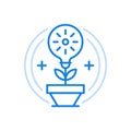 Idea business growth vector icon. New creative innovation light bulb of successful idea that grew out pot.
