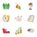 Idea business icons set, cartoon style Royalty Free Stock Photo