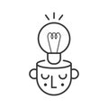 Idea, business line icon set. Creative. Light bulb. Electricity Royalty Free Stock Photo