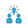 Idea businessman blue flat icon