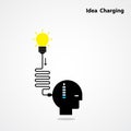 Idea charging idea concept.I need Idea concept. Businessman head