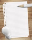 Idea 2018 checklist concepts with white paper sheet and pencil Royalty Free Stock Photo