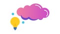 Idea Cloud with Light Bulb Icon, vector design Generative AI Royalty Free Stock Photo
