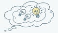 Idea cloud vector. Thought and brainstorming icon for creative thinking. vector design Generative AI
