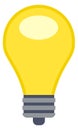 Idea color icon. Lightbulb symbol. Lamp sign