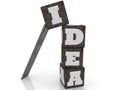 Idea concept on black cubes on white background Royalty Free Stock Photo