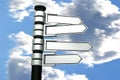 Idea, concept, blank signpost, roadsign, direction Royalty Free Stock Photo