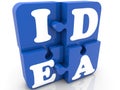 IDEA concept on blue puzzle pieces Royalty Free Stock Photo