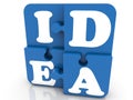 IDEA concept on blue puzzle pieces Royalty Free Stock Photo