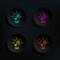 Idea concept dark badge color set icon. Simple thin line, outline vector of web icons for ui and ux, website or mobile application Royalty Free Stock Photo