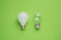 Idea concept with led bulb and tungsten bulbs Royalty Free Stock Photo