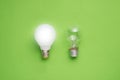 Idea concept with led bulb and tungsten bulbs Royalty Free Stock Photo